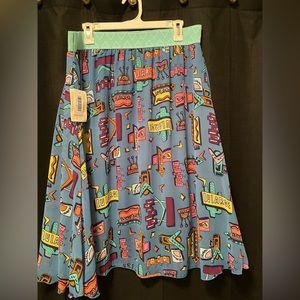 XL Print with old timey signs all over LOLA LuLaRoe Skirt